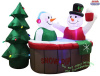 Snowman Couple in Hot Tub Holiday Inflatable